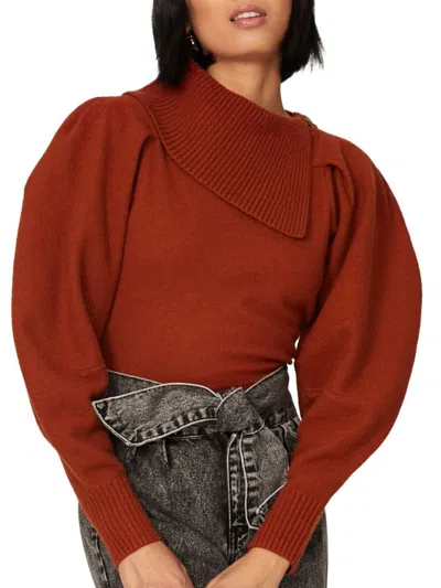Ulla Johnson Women's Riley Puff Sleeve Woollen Sweater In Orange