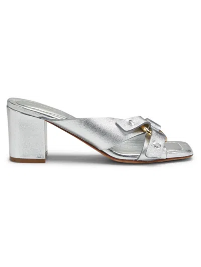 Ulla Johnson Women's Ring 70mm Leather Mules In Silver