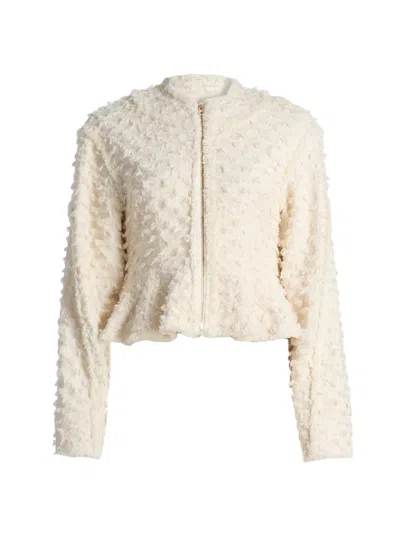 Ulla Johnson Women's Rosalind Textured Peplum Jacket In White