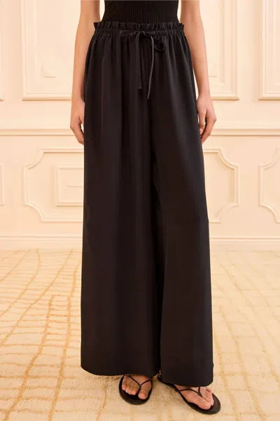 Ulla Johnson Women's Sawyer Silk Pants In Noir In Black