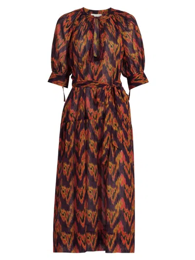 Ulla Johnson Women's Selena Printed Cotton Cover-up Dress In Brown