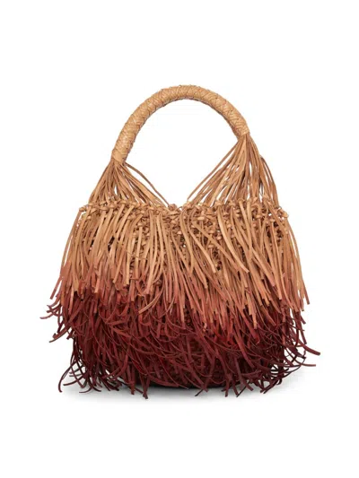 Ulla Johnson Women's Small Valeria Fringed Leather Hobo Bag In Pome Granate Ombre