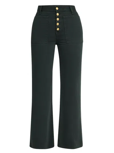 Ulla Johnson Women's The Lou Exposed Button Fly High-rise Jeans In Black