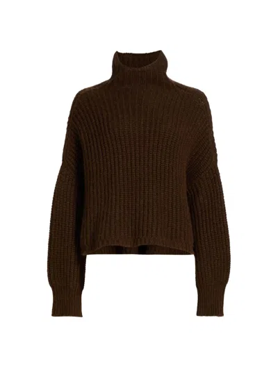 Ulla Johnson Women's Veron Alpaca-blend Rib-knit Turtleneck Sweater In Brown