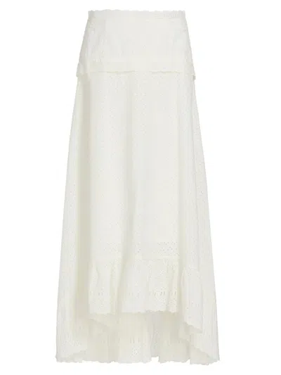 Ulla Johnson Women's Violetta High-low Cotton A-line Midi-skirt In Brown