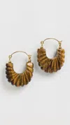 Ulla Johnson Tiger Eye Zora Hoop Earrings In Brown