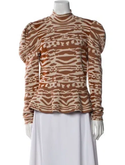 Pre-owned Ulla Johnson Wool Animal Print Blouse In Multi