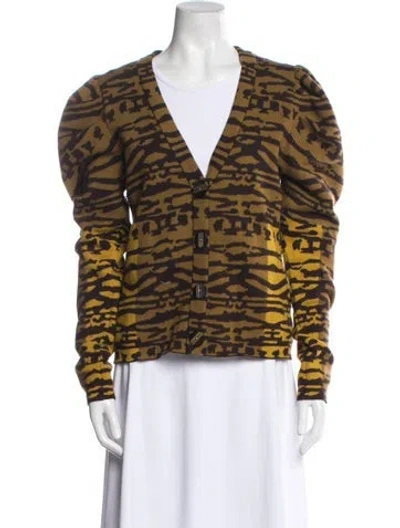 Pre-owned Ulla Johnson Wool Animal Print Jacket In Blue