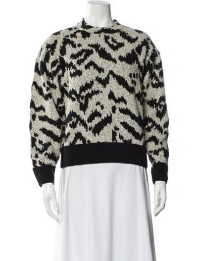 Pre-owned Ulla Johnson Wool Animal Print Sweater In Black