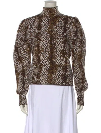 Pre-owned Ulla Johnson Wool Animal Print Sweater In Brown