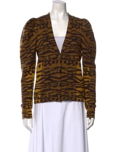 Pre-owned Ulla Johnson Wool Animal Print Sweater In Brown