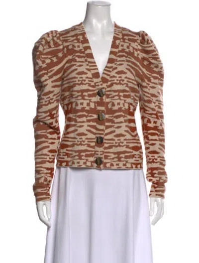 Pre-owned Ulla Johnson Wool Animal Print Sweater In Brown