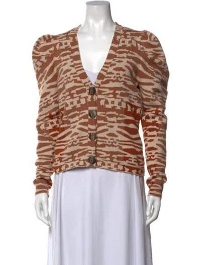 Pre-owned Ulla Johnson Wool Animal Print Sweater In Brown