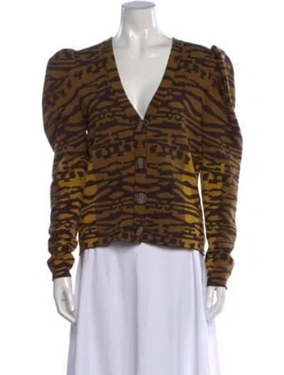 Pre-owned Ulla Johnson Wool Animal Print Sweater In Brown