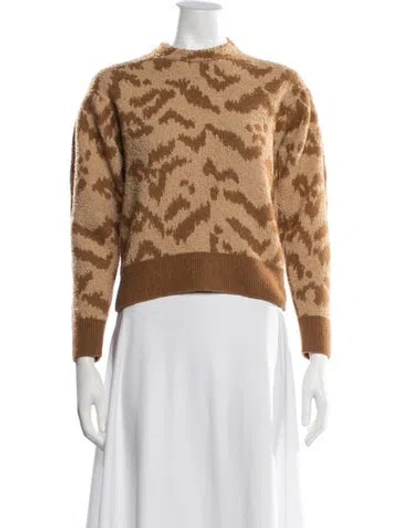 Pre-owned Ulla Johnson Wool Animal Print Sweater In Brown