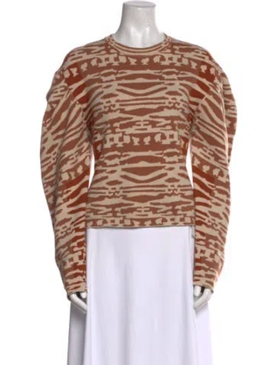 Pre-owned Ulla Johnson Wool Animal Print Sweater In Orange