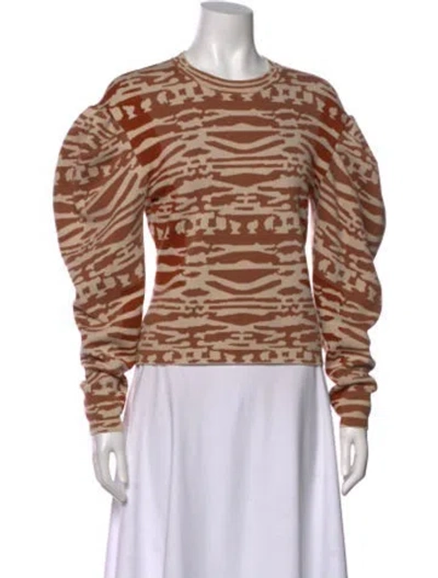 Pre-owned Ulla Johnson Wool Animal Print Sweater In Orange