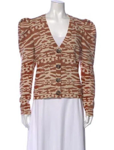 Pre-owned Ulla Johnson Wool Animal Print Sweater In Orange