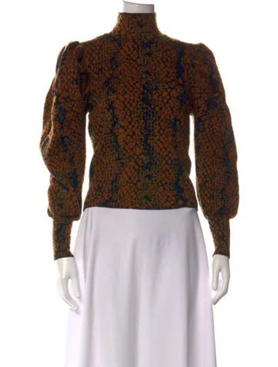 Pre-owned Ulla Johnson Wool Animal Print Sweater In Purple