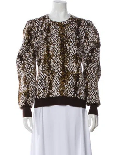 Pre-owned Ulla Johnson Wool Animal Print Sweater In White