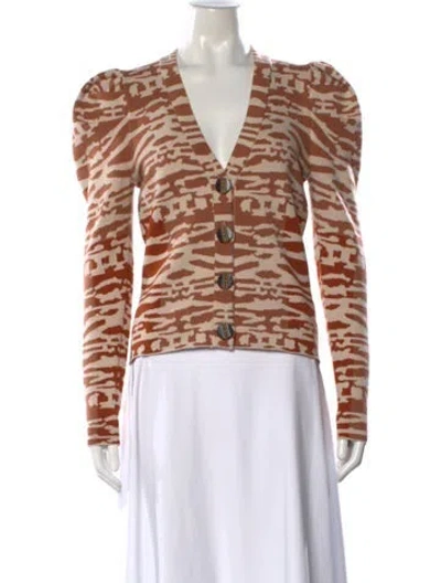 Pre-owned Ulla Johnson Wool Animal Print Sweater In White