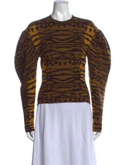 Pre-owned Ulla Johnson Wool Animal Print Sweater In Yellow