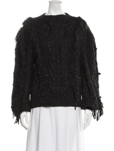 Pre-owned Ulla Johnson Wool Bateau Neckline Sweater In Black