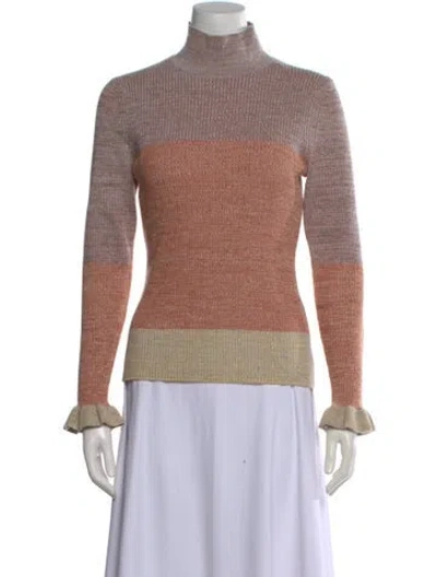 Pre-owned Ulla Johnson Wool Colorblock Pattern Sweater In Red