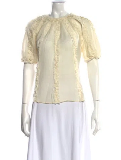 Pre-owned Ulla Johnson Wool Crew Neck Blouse In Neutral