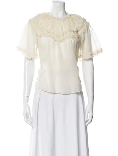 Pre-owned Ulla Johnson Wool Crew Neck Blouse In Neutral