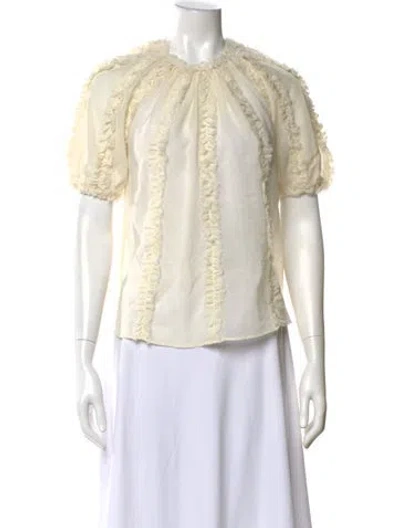 Pre-owned Ulla Johnson Wool Crew Neck Blouse In Neutral