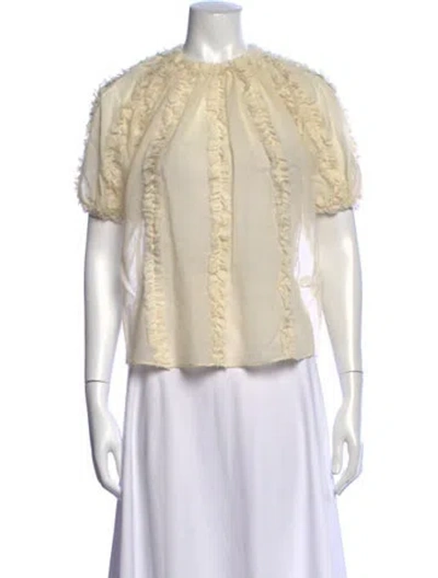 Pre-owned Ulla Johnson Wool Crew Neck Blouse In Neutrals