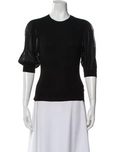 Pre-owned Ulla Johnson Wool Crew Neck Sweater In Black