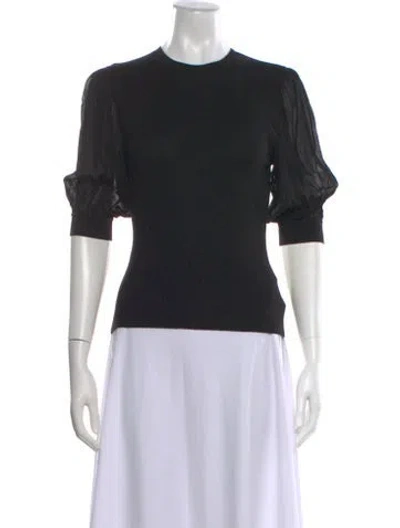 Pre-owned Ulla Johnson Wool Crew Neck Sweater In Black