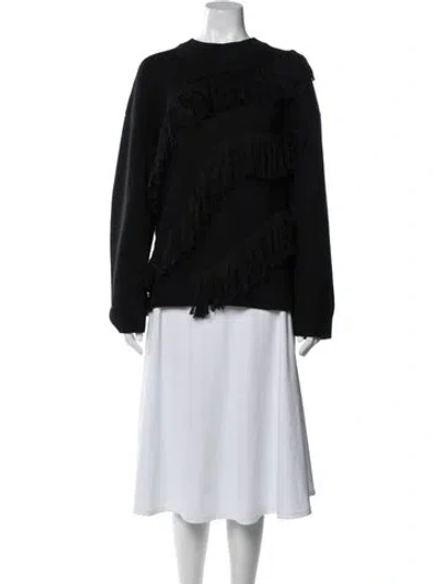 Pre-owned Ulla Johnson Wool Crew Neck Sweater In Black