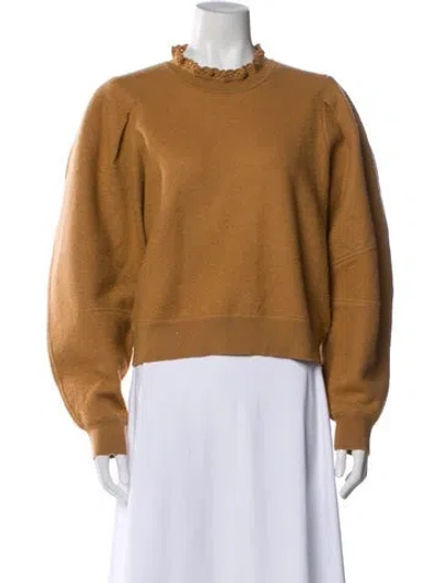 Pre-owned Ulla Johnson Wool Crew Neck Sweater In Brown