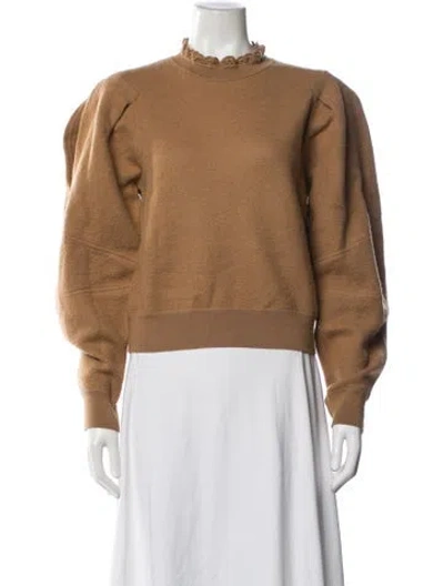 Pre-owned Ulla Johnson Wool Crew Neck Sweater In Brown