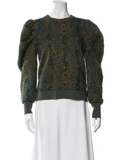 Pre-owned Ulla Johnson Wool Crew Neck Sweater In Green