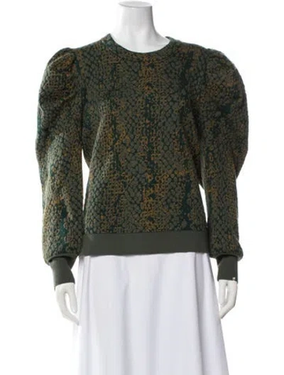 Pre-owned Ulla Johnson Wool Crew Neck Sweater In Green