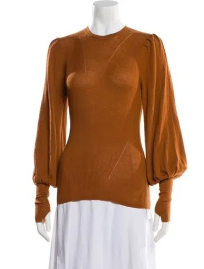 Pre-owned Ulla Johnson Wool Crew Neck Sweater In Neutral