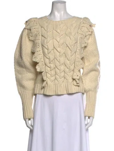Pre-owned Ulla Johnson Wool Crew Neck Sweater In Neutrals