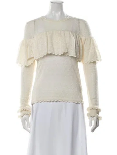 Pre-owned Ulla Johnson Wool Crew Neck Sweater In Neutrals