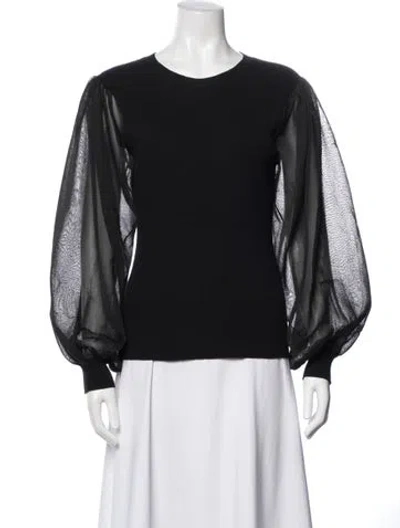 Pre-owned Ulla Johnson Wool Crew Neck Top In Black