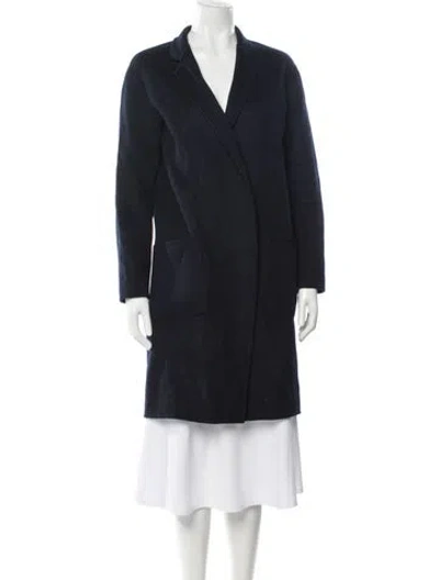 Pre-owned Ulla Johnson Wool Faux Fur Coat In Blue