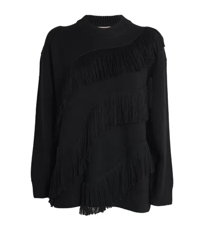 Ulla Johnson Wool Fringe-detail Ina Sweater In Black