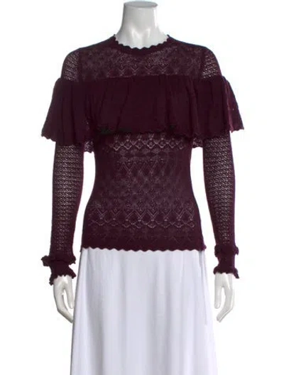 Pre-owned Ulla Johnson Wool Lace Pattern Sweater In Purple