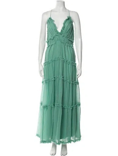 Pre-owned Ulla Johnson Wool Long Dress In Green