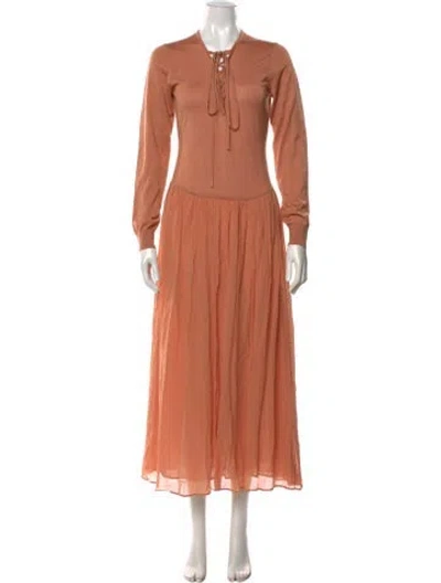 Pre-owned Ulla Johnson Wool Long Dress In Pink