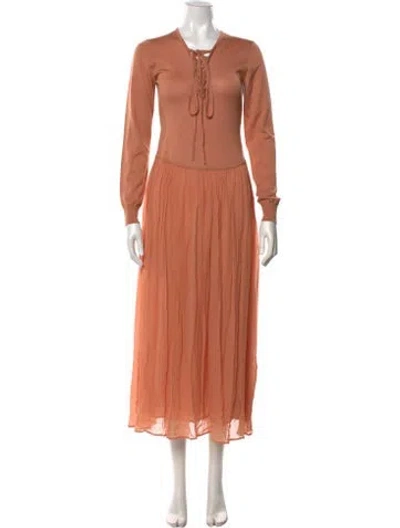 Pre-owned Ulla Johnson Wool Long Dress In Pink