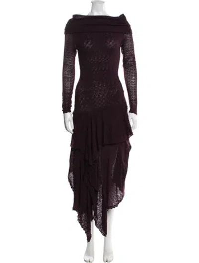 Pre-owned Ulla Johnson Wool Long Dress In Purple